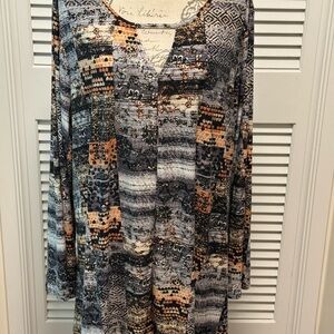 Attitudes by Renee Multicolor Patterned Long Sleeve Dress